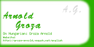 arnold groza business card